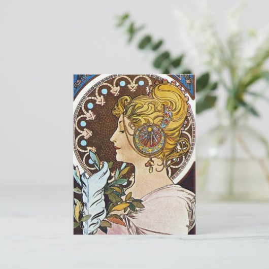 Alphonse Mucha Artwork Postkarte (Stehend Vorderseite)