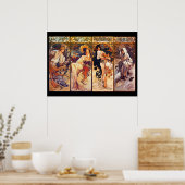 Alphonse Mucha Atemberaubend Art Nouveau Tableau # Poster (Küche)