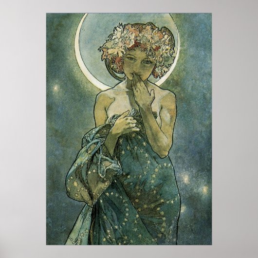 Alphonse Mucha Atemberaubende Jugendstil-Frau #18 Poster (Vorne)