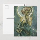 Alphonse Mucha Atemberaubende Jugendstil-Frau #18 Postkarte (Vorne/Hinten)