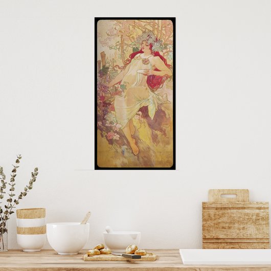 Alphonse Mucha Automne Herbst Poster (Küche)