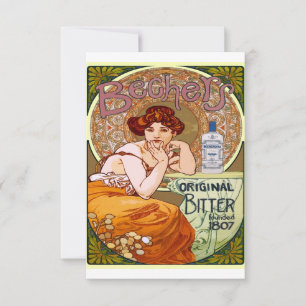 Alphonse Mucha Bechers Frau Art Nouveau Save The Date