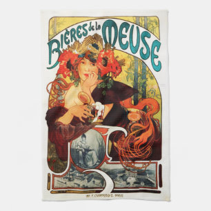 Alphonse Mucha Beer der Muse Küchenhandtuch Küchentuch