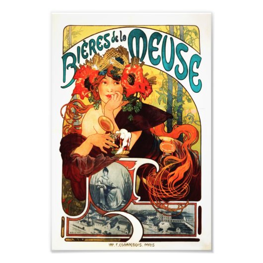 Alphonse Mucha Bier der Muse Druck (Vorne)
