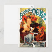 Alphonse Mucha Bier der Muse Postkarte (Vorne/Hinten)