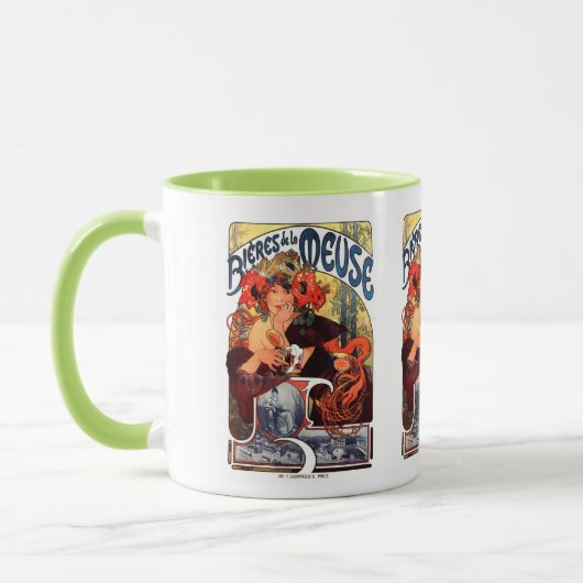 Alphonse Mucha , Bières de la Meuse , 1897 Tasse (Links)