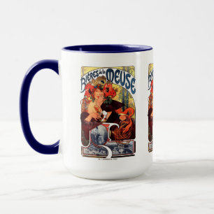 Alphonse Mucha , Bières de la Meuse , 1897 Tasse