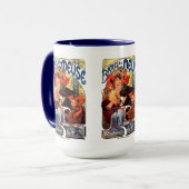 Alphonse Mucha , Bières de la Meuse , 1897 Tasse (Vorderseite Links)