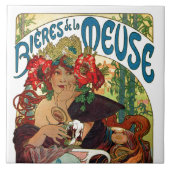 Alphonse Mucha Bieres De La Meuse Fliese (Vorderseite)
