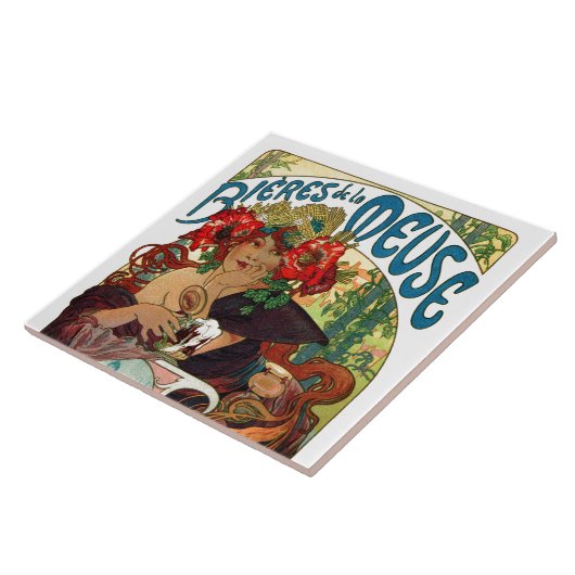 Alphonse Mucha Bieres De La Meuse Fliese (Seite)