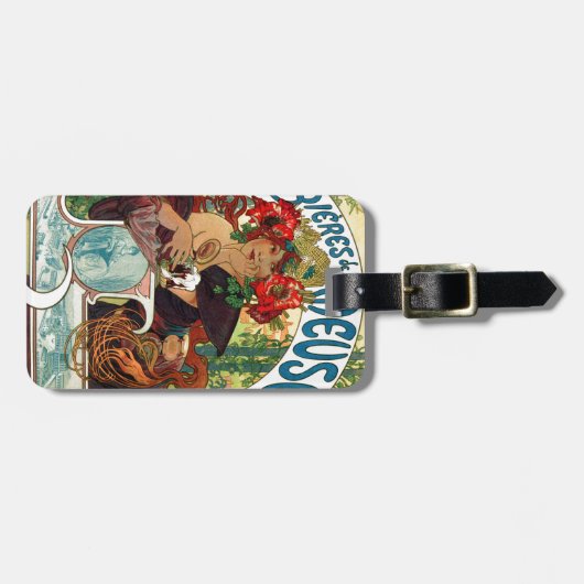 Alphonse Mucha Bieres De La Meuse Gepäckanhänger (Vorderseite horizontal)