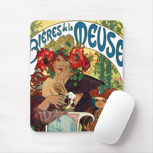 Alphonse Mucha Bieres De La Meuse Mousepad (Mit Mouse)