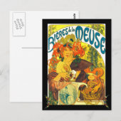 Alphonse Mucha Bieres de la Meuse personalisiert Postkarte (Vorne/Hinten)