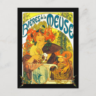 Alphonse Mucha Bieres de la Meuse personalisiert Postkarte