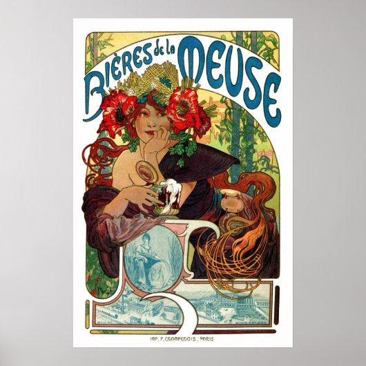 Alphonse Mucha Bieres De La Meuse Poster (Vorne)