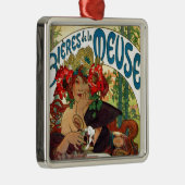 Alphonse Mucha Bieres De La Meuse Silbernes Ornament (Rechts)