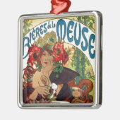 Alphonse Mucha Bieres De La Meuse Silbernes Ornament (Links)