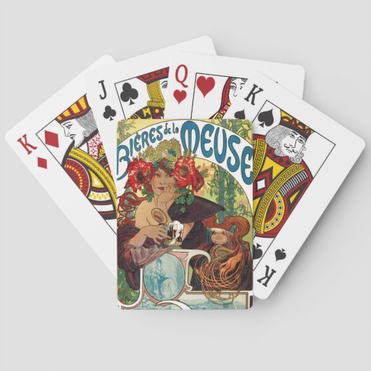 Alphonse Mucha Bieres De La Meuse Spielkarten (Rückseite)
