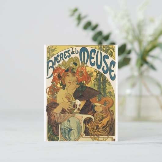 Alphonse Mucha - Bieres de la Muse Postkarte (Stehend Vorderseite)
