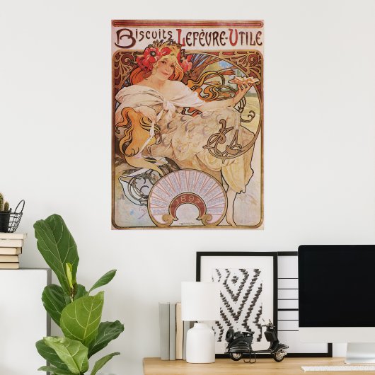 Alphonse Mucha. Biscuits Lefevre-Utile, 1896 Poster (Heimbüro)