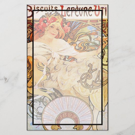 Alphonse Mucha Biscuits Lefevre-Utile Briefpapier (Vorderseite)
