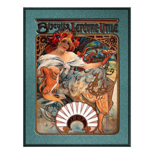 Alphonse Mucha Biscuits Lefevre-Utile gesprenkelt  Fotodruck