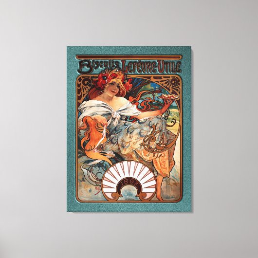 Alphonse Mucha Biscuits Lefevre-Utile gesprenkelt  Leinwanddruck (Vorderseite)