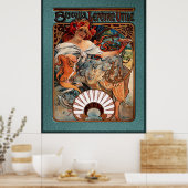 Alphonse Mucha Biscuits Lefevre-Utile gesprenkelt Poster (Küche)