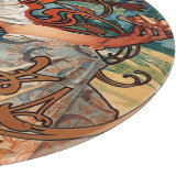 Alphonse Mucha Biscuits Lefevre-Utile gesprenkelt  Schneidebrett (Ecke)