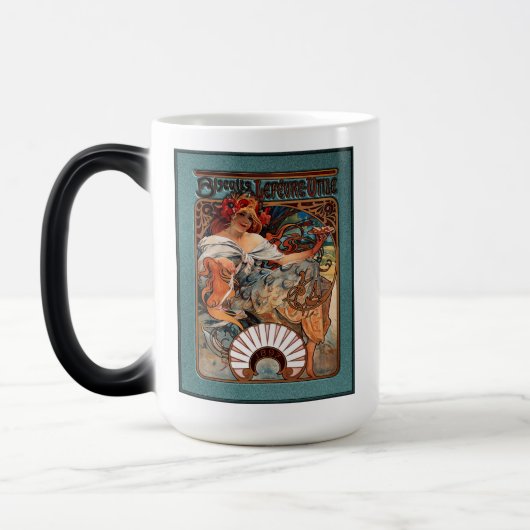 Alphonse Mucha Biscuits Lefevre-Utile gesprenkelt  Verwandlungstasse (Links)