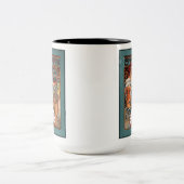 Alphonse Mucha Biscuits Lefevre-Utile gesprenkelt Zweifarbige Tasse (Mittel)