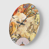 Alphonse Mucha Biscuits Lefevre-Utile Große Wanduhr (Winkel)