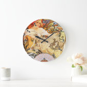 Alphonse Mucha Biscuits Lefevre-Utile Große Wanduhr (Zuhause)