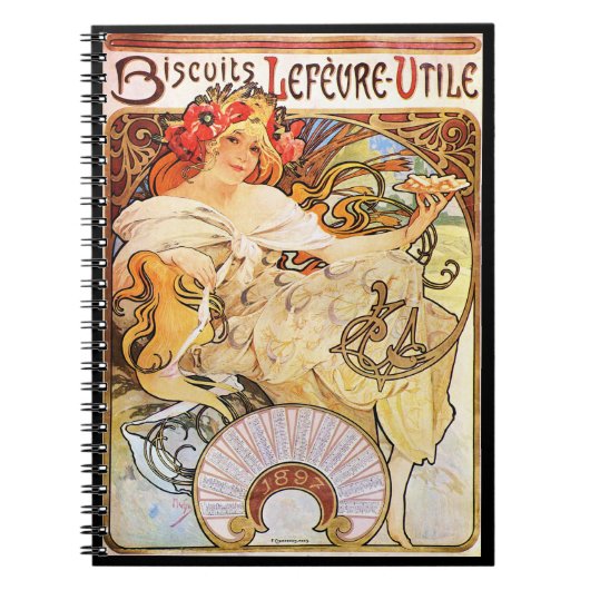 Alphonse Mucha Biscuits Lefevre-Utile Notizblock (Vorderseite)