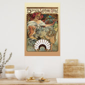 Alphonse Mucha Biscuits Lefevre Utile Poster (Küche)