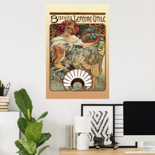 Alphonse Mucha Biscuits Lefevre Utile Poster (Heimbüro)