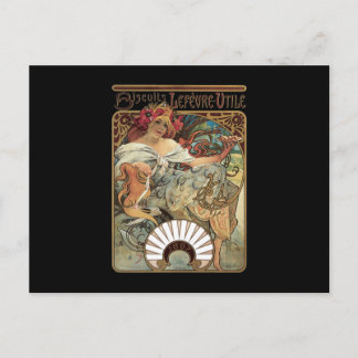 Alphonse Mucha Biscuits Lefevre Utile Postkarte