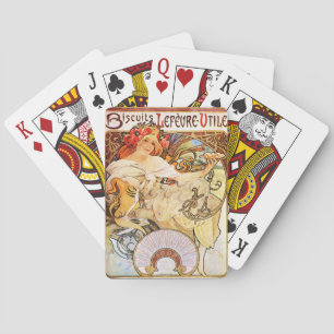Alphonse Mucha Biscuits Lefevre-Utile Spielkarten