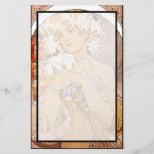 Alphonse Mucha Blume Briefpapier (Vorderseite)