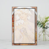 Alphonse Mucha Blume Briefpapier (Stehend Vorderseite)