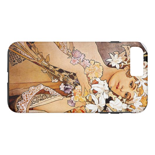 Alphonse Mucha Blume Case-Mate iPhone Hülle (Rückseite (Horizontal))
