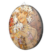 Alphonse Mucha Blume Dartscheibe (Vorderseite rechts)