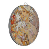 Alphonse Mucha Blume Dartscheibe (Vorderseite Links)