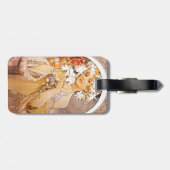 Alphonse Mucha Blume Gepäckanhänger (Rückseite horizontal)