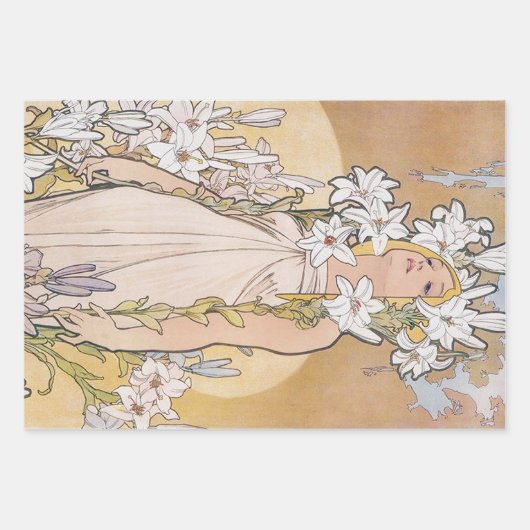 Alphonse Mucha, Blume Geschenkpapier Set (Vorderseite 3)