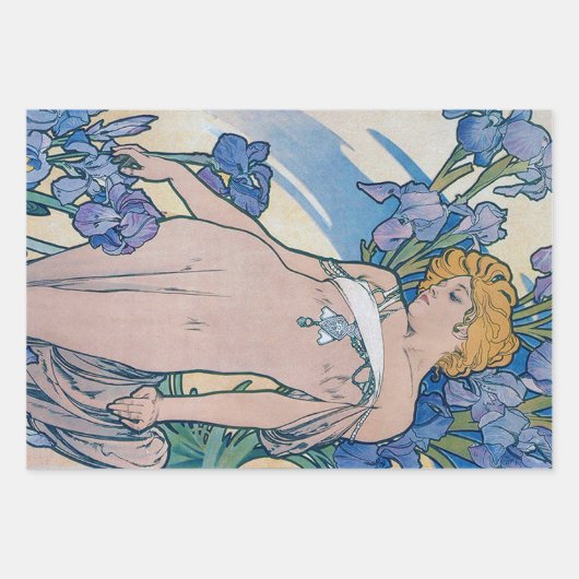 Alphonse Mucha, Blume Geschenkpapier Set (Vorderseite 2)