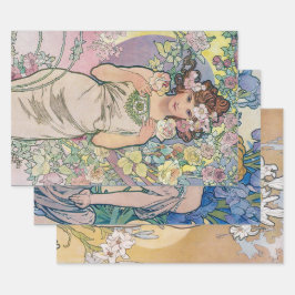 Alphonse Mucha, Blume Geschenkpapier Set