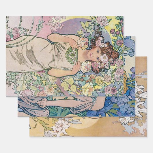 Alphonse Mucha, Blume Geschenkpapier Set (Set)