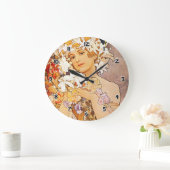 Alphonse Mucha Blume Große Wanduhr (Zuhause)