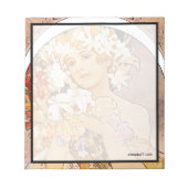 Alphonse Mucha Blume Notizblock (Vorderseite)